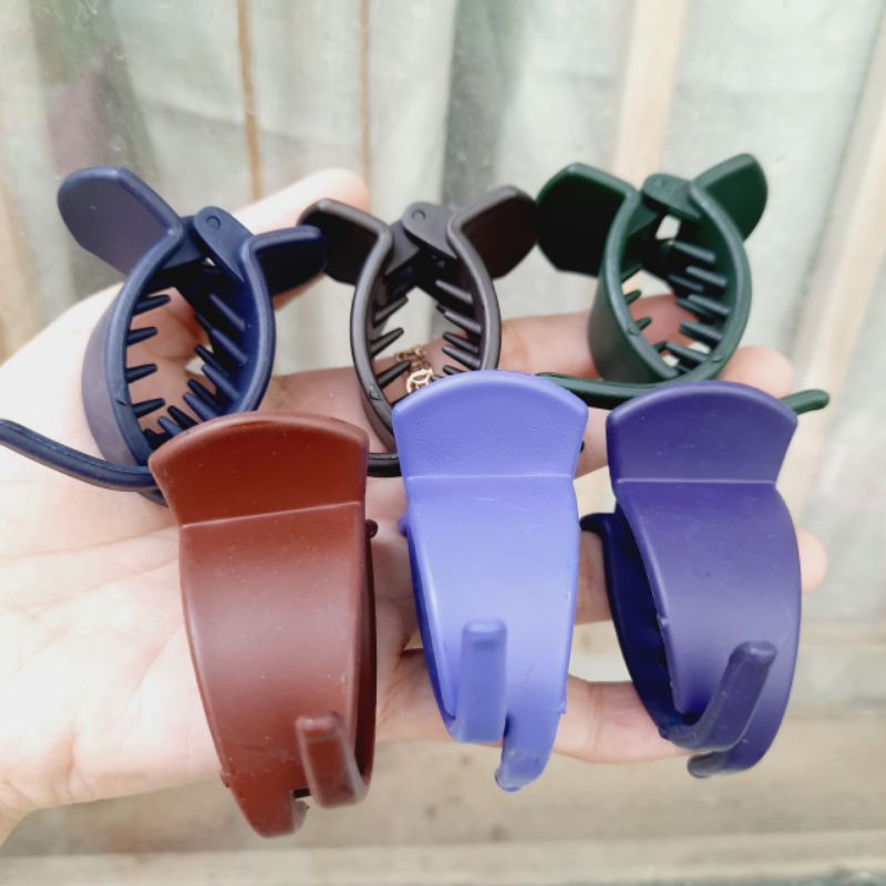 Kẹp tóc 2 răng màu tối loại nhám