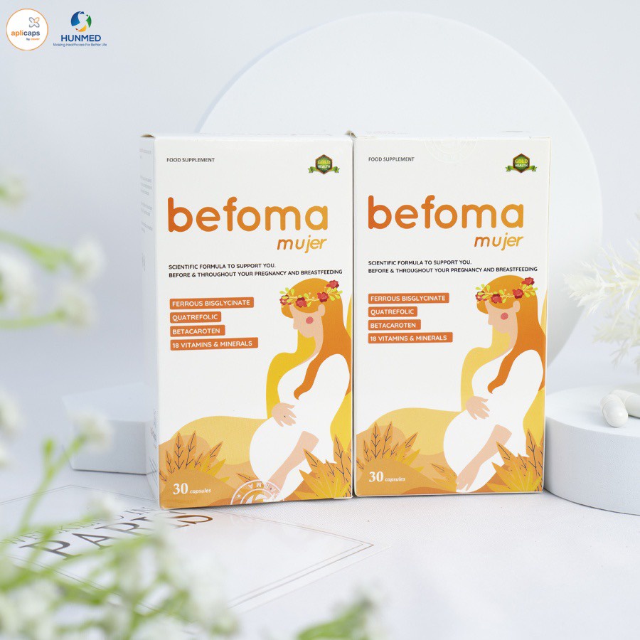 Sắt, acid folic và vitamin khoáng chất cho mẹ bầu Befoma  mujer hộp 30 viên