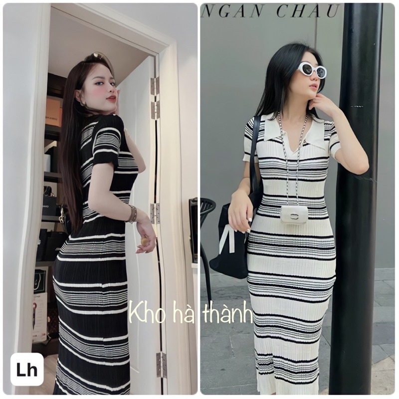Đầm len body dáng dài, váy len nữ body hàng quảng châu