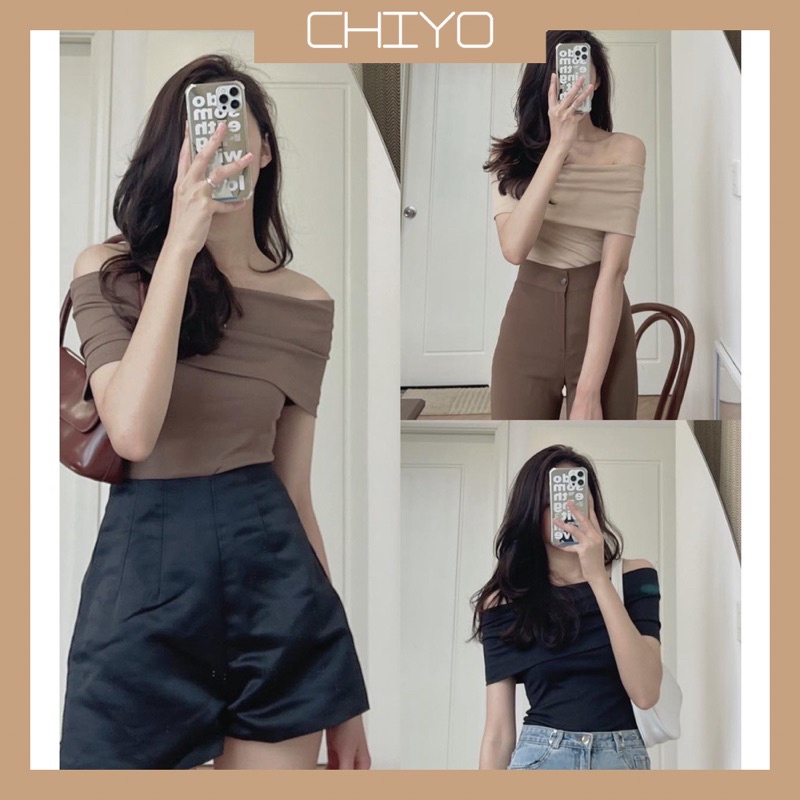 Áo Trễ Vai Bản To Tay Ngắn Basic A195