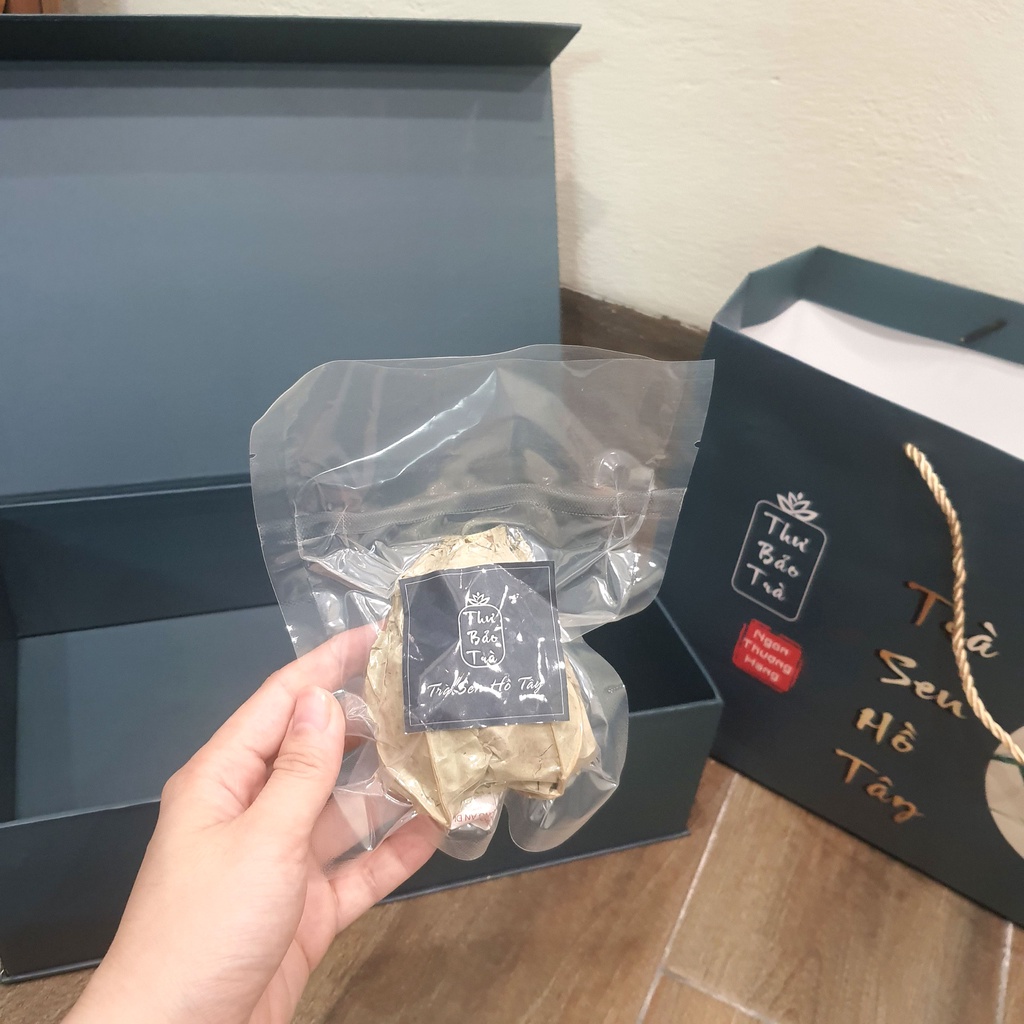 Set hộp quà tặng biếu 10 bông Trà Sen Hồ Tây ướp nguyên bông sang trọng Thư Bảo Trà