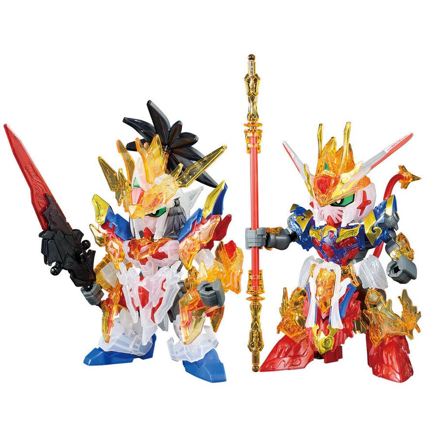 Mô Hình Gundam Ichiban Kuji SD World Heroes Liu Bei Unicorn & Goku Impulse Solid Clear Set
