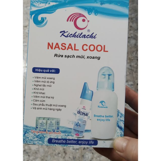 Bình rửa mũi  nasal cool tặng kèm muối