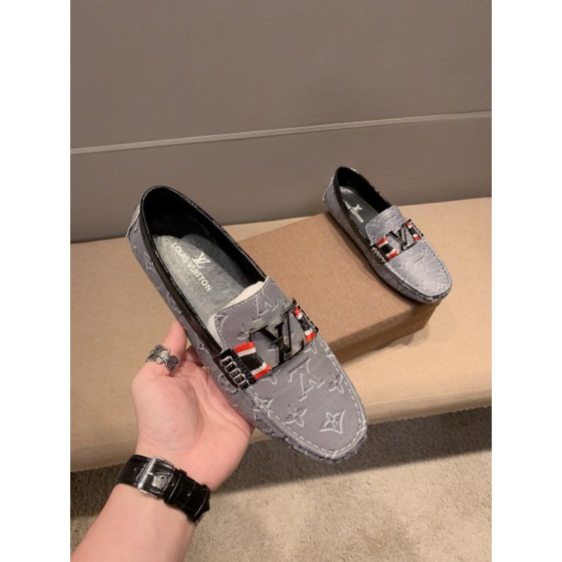 Giày lười nam LV full logo 3D