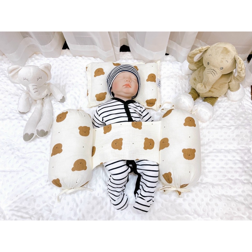 Bộ Chặn Bông Kèm Gối Chéri Hàng Xuất Hàn Vải Organic Mềm Cao Cấp | Minizon Kids
