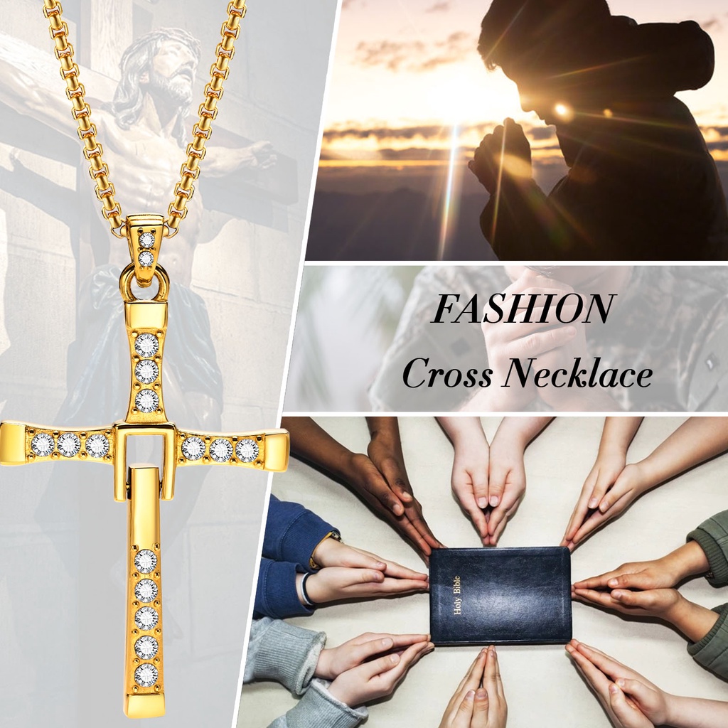 Vòng cổ Mặt Thánh Giá Mạ Vàng Thời Trang Cổ Điển