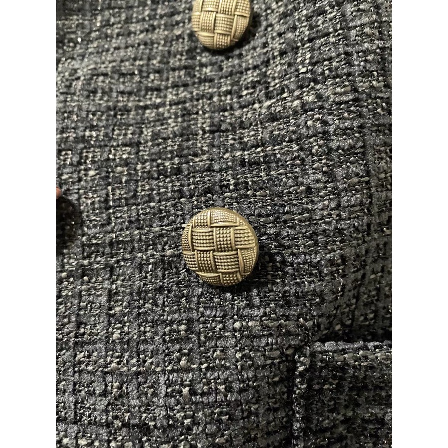 Áo Dạ Tweed Nữ Cổ Tròn Có Khuy Đóng Chất Liệu Quảng Châu Cao Cấp