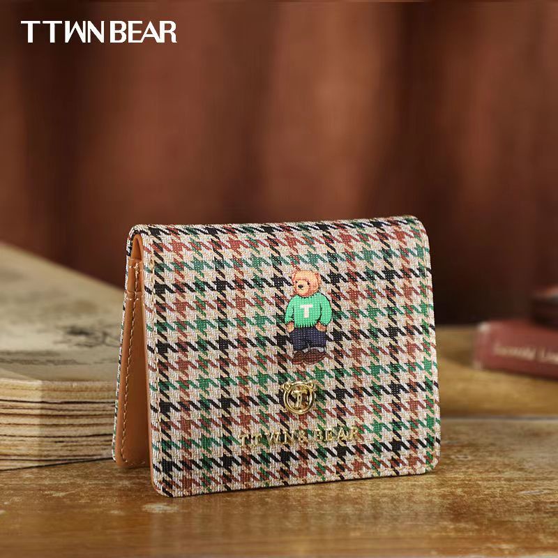 TTWN Bear ví nữ mini  Cái v  cái bóp Ví Da Ngắn Đựng Tiền / Thẻ Tiện Dụng Giá Đỡ