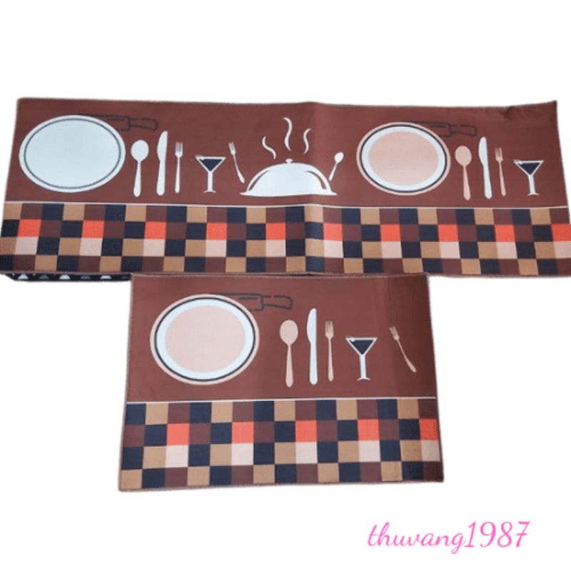 Set 2 tấm thảm bếp họa tiết 40×60 -40×120cm