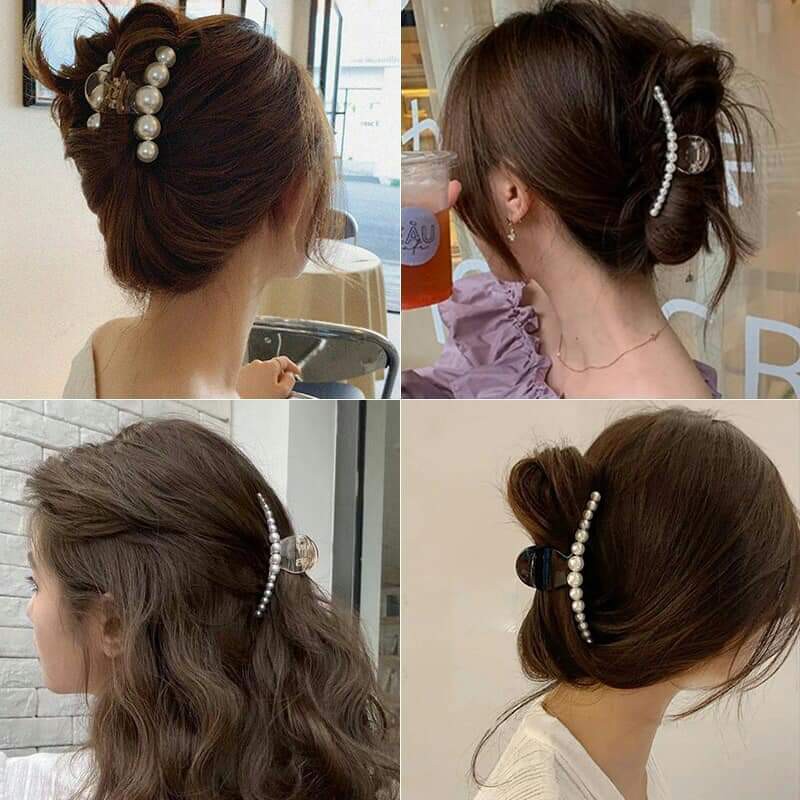 Kẹp tóc đính ngọc thanh lịch thời trang Hàn Quốc cho nữ Cúc Fashion PK04 cào tóc nơ vặn sành điệu cho nữ