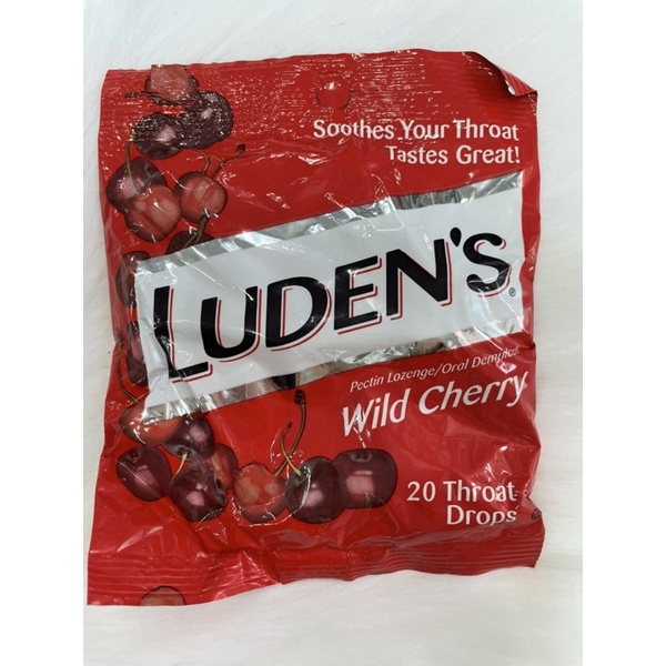 Kẹo ho Luden's Throat Drops Wild Cherry, 30 ct-Mỹ