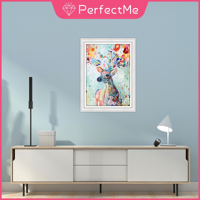 Bộ tranh đính đá họa tiết hoa/ hươu độc đáo kích thước 30x40cm trang trí nhà cửa