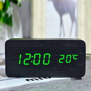 Đồng hồ gỗ led để bàn