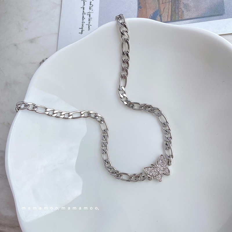 Vòng cổ mặt hình bướm đính đá thời trang Hàn Quốc cá tính