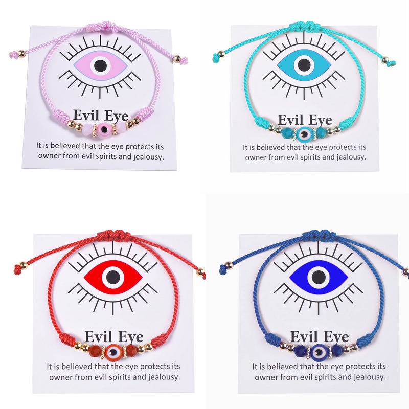 Vòng Tay Bện Dây Đỏ May Mắn Mặt Hình Mắt Quỷ Thổ Nhĩ Kỳ Có Thể Điều Chỉnh Làm Quà Tặng Cho Bạn Bè