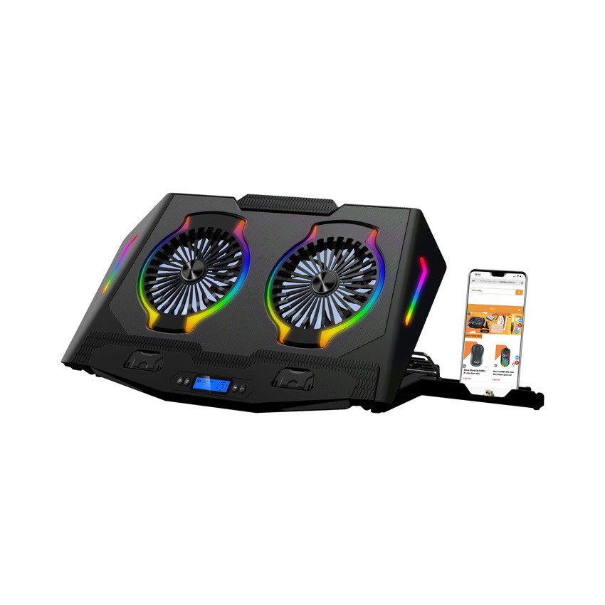 Đế làm mát laptop BAMBA B9 - Led RGB (2 quạt)