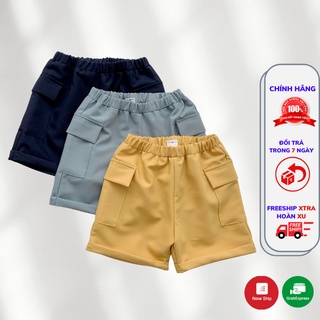 Quần kaki bé trai quần đùi bé trai túi hộp quần áo trẻ em thiết kế Fbaby - Hàng nhập thumbnail