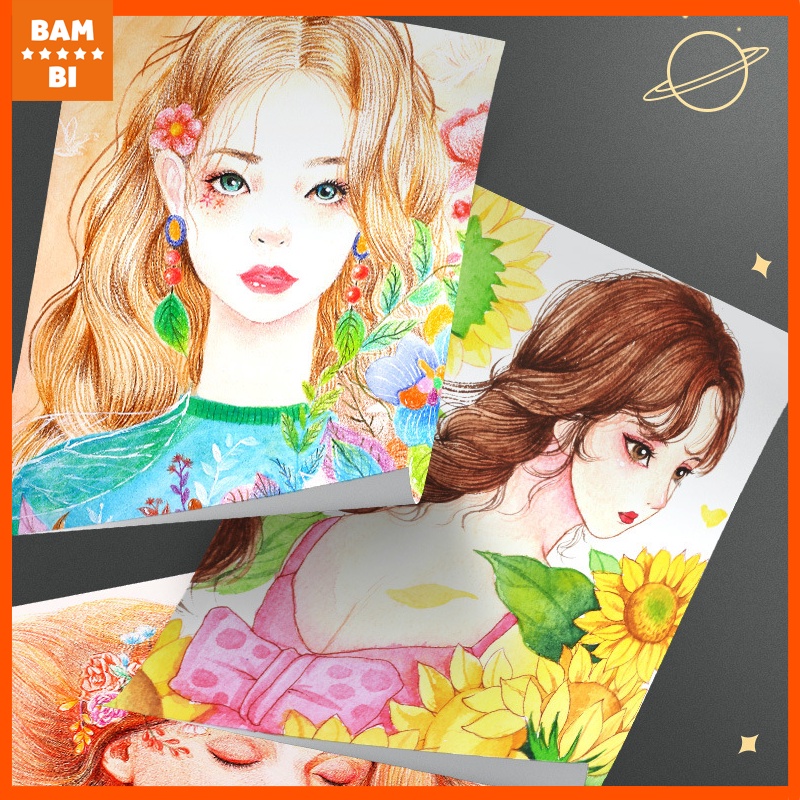 Bút chì màu gốc dầu cao cấp Bambi gỗ tự nhiên 24/36màu thích hợp cho vẽ chuyên nghiệp, thiết kế, phác họa