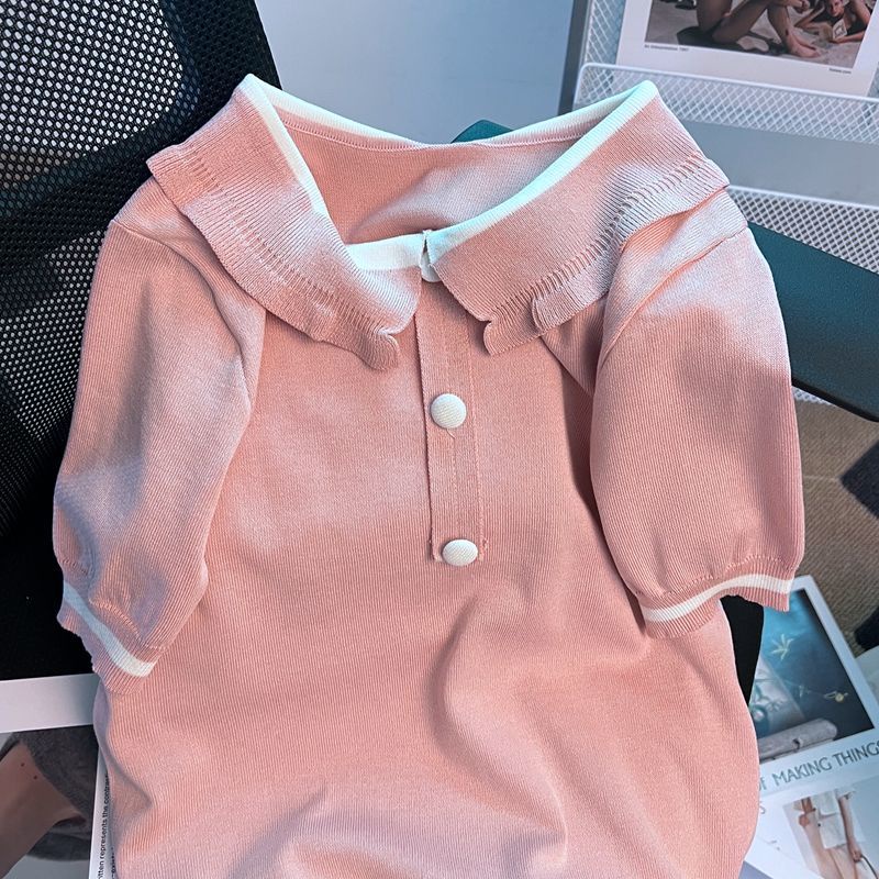 Áo Thun Dệt Kim Cổ Polo Tay Ngắn Thời Trang Mùa Hè Hàng Mới Dành Cho Bạn Nữ