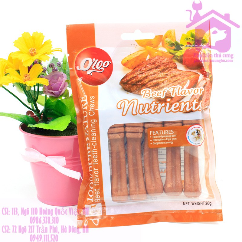 Xương gặm cho chó Orgo 90g sạch răng bổ xung năng lượng  - Phụ kiện thú cưng Hà Nội