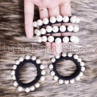 Set 3 Dây Buộc Tóc Đính Hạt Trai Sang Chảnh