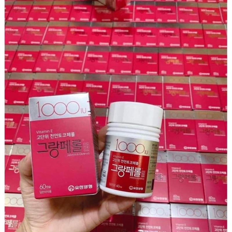 VITAMIN E HÀN QUỐC 1000IU HỘP 60 VIÊN CHÍNH HÃNG TÁI TẠO LÀM SÁNG DA NGỪA NÁM