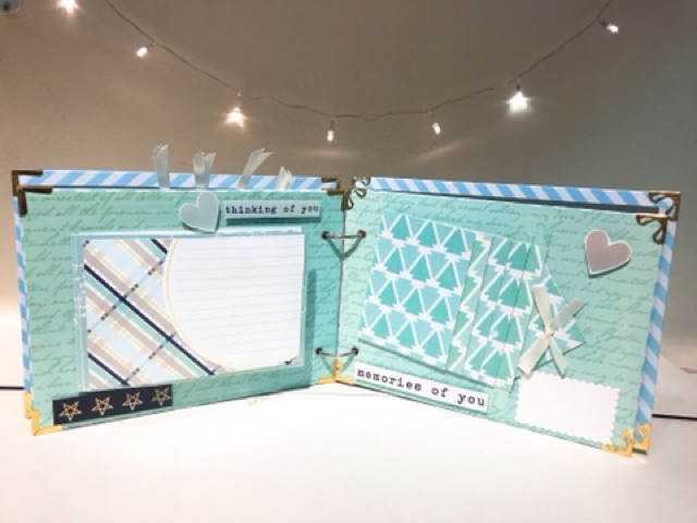 [Album ảnh Handmade] Scrapbook chủ đề kỉ niệm xanh mint