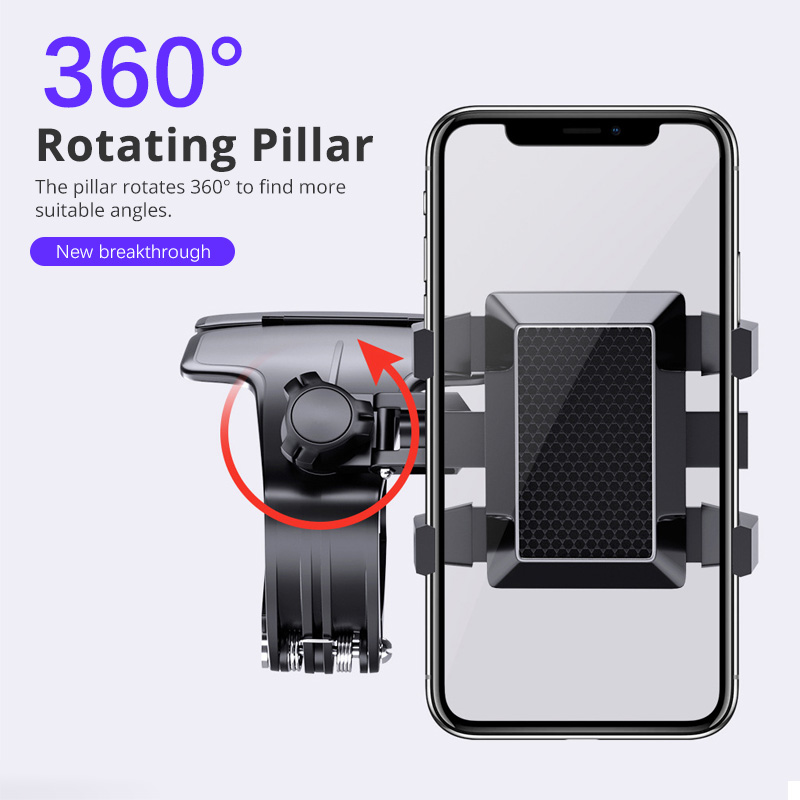 Giá đỡ điện thoại ô tô Car phone holder kẹp trên xe hơi xoay 360 độ chống rung treo đa điểm trên taplo,gương chiếu hậu