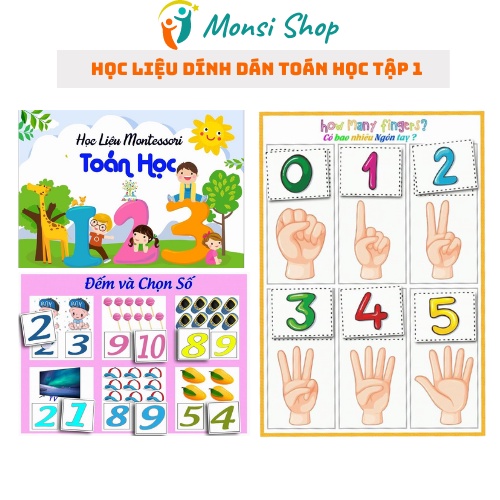 Học Liệu Bóc Dán Montessori Phát Triển Trí Thông Minh Cho Bé -