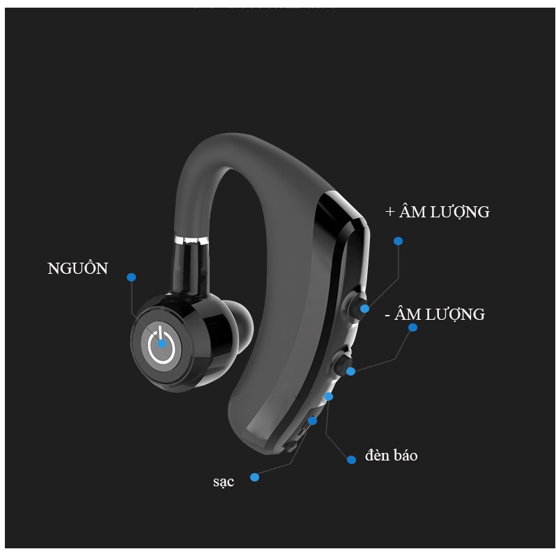 (HÀNG MỚI) Tai nghe Bluetooth Không Dây K5 Sport treo tai thể thao tiện lợi, Chế Độ Chờ Siêu Lâu - Bảo hành 6 tháng