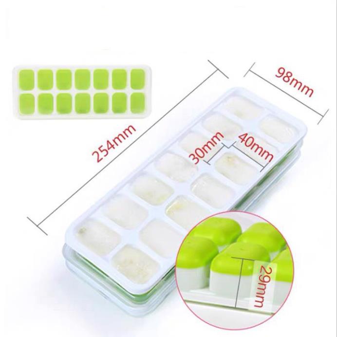 Khay Làm Đá Silicon Có Nắp Đậy Kháng Khuẩn Chống Mùi Tủ Lạnh, Khuôn Làm Đá , Làm Thạch Cao Cấp - BEN