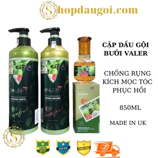 DẦU GỘI XẢ BƯỞI GRAPEFRUIT VALER CHỐNG RỤNG KÍCH THÍCH MỌC TÓC PHỤC HỒI TÓC HƯ TỔN 850ML*2