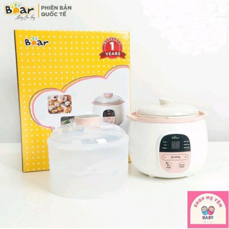 Nồi nấu cháo chậm Bear 0,8L 1,6L bảo hành 18 tháng Mama baby