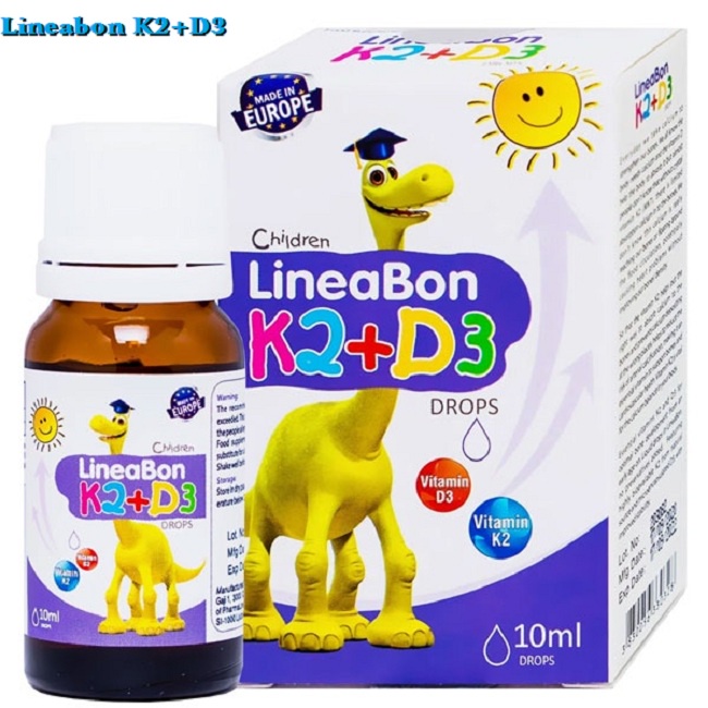 D3 K2 Lineabon bổ sung vitamin d3 cho trẻ sơ sinh, giúp hấp thụ canxi, giảm còi xương,Tăng Chiều Cao Cho Bé.(10ml)