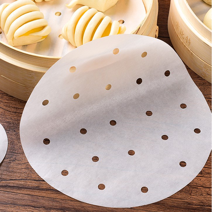 Giấy nến đục lỗ giấy thấm dầu lót nồi chiên xửng hấp tiện lợi chống dính dễ vệ sinh nồi bảo vệ sức khỏe Kho Sỉ Gia Dụng