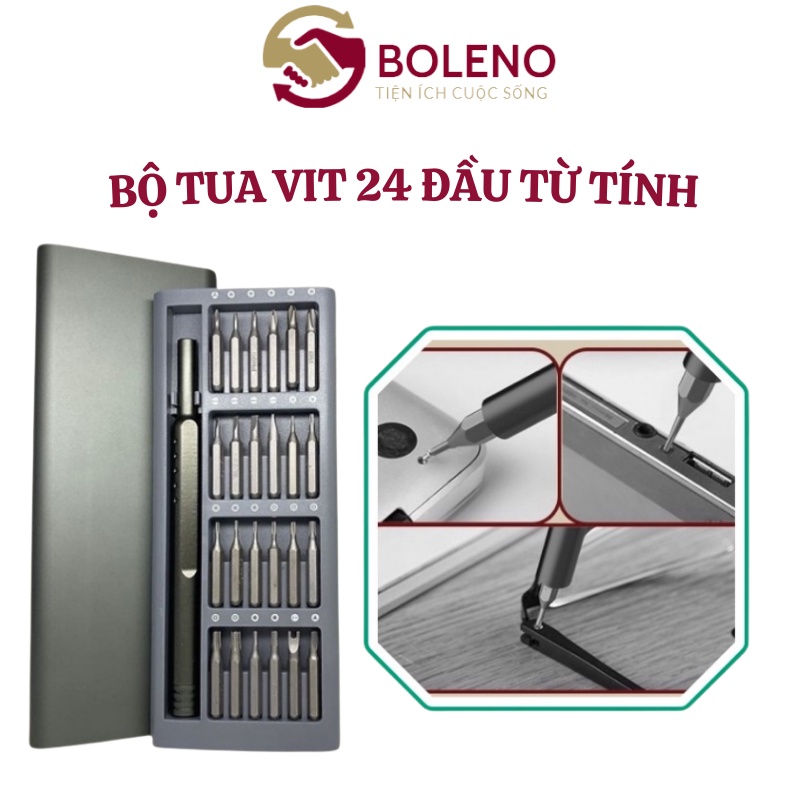 Bộ tua vít đa năng mini 24 đầu chất liệu thép từ tính cao cấp sửa chữa máy móc, điện tử cỡ nhỏ