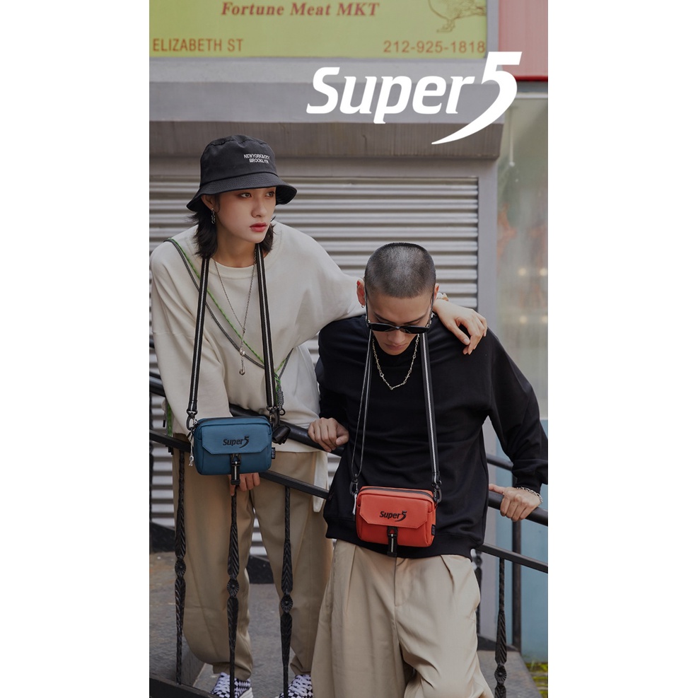 Túi đeo chéo thời trang nam nữ super five K00106 nhiều màu sắc (túi ngang)