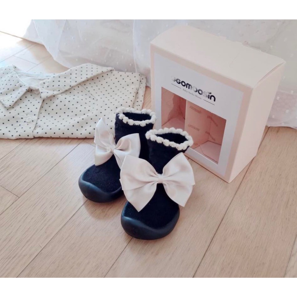 Giày tập đi cho bé cưng - cổ vừa nơ heart bonbon