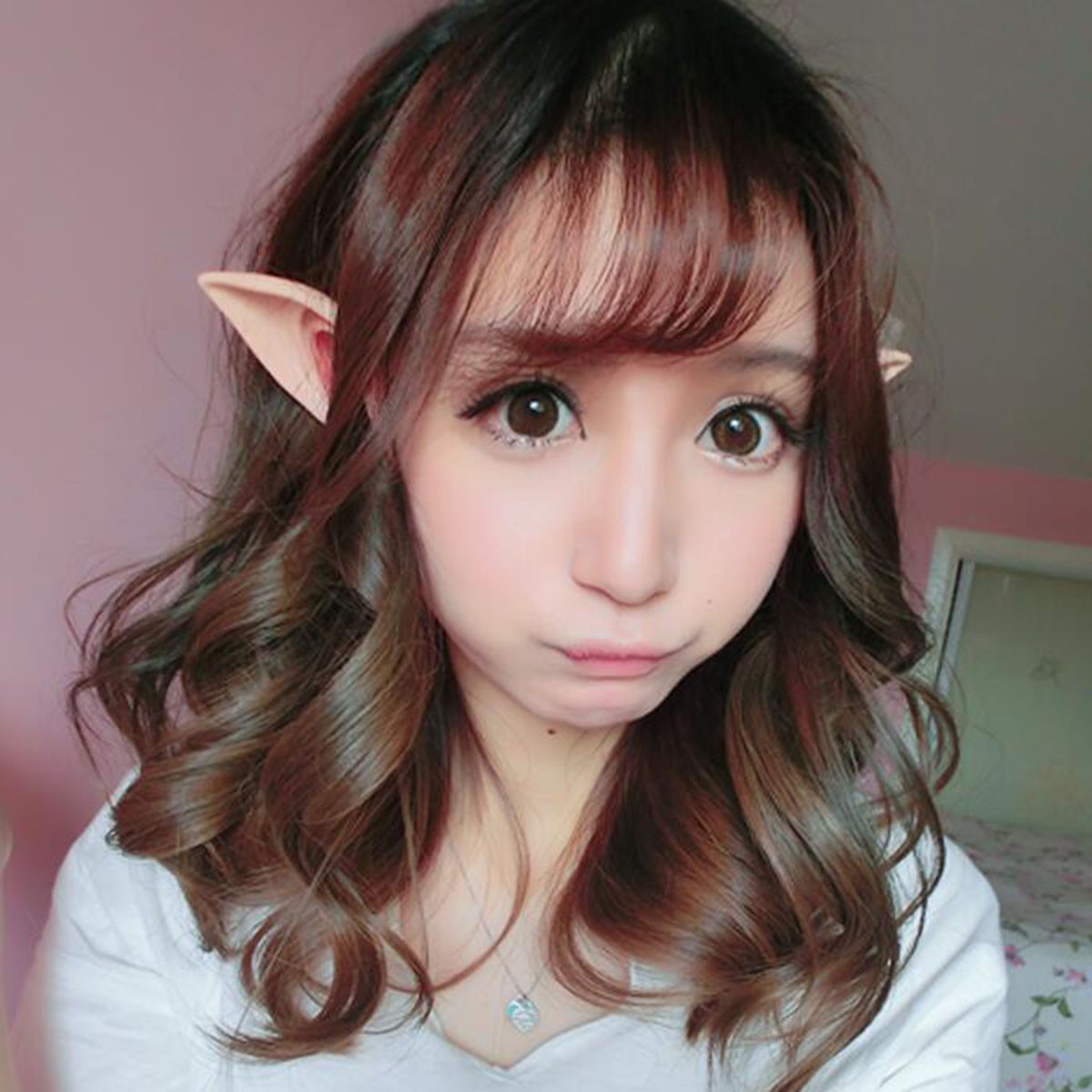 →[In stock]-1 Pair PVC Fairy Pixie Fake Elf Ears Halloween Mask New Party Mask Scary Halloween Decoration Soft Pointed Prosthetic Ears Skin tone