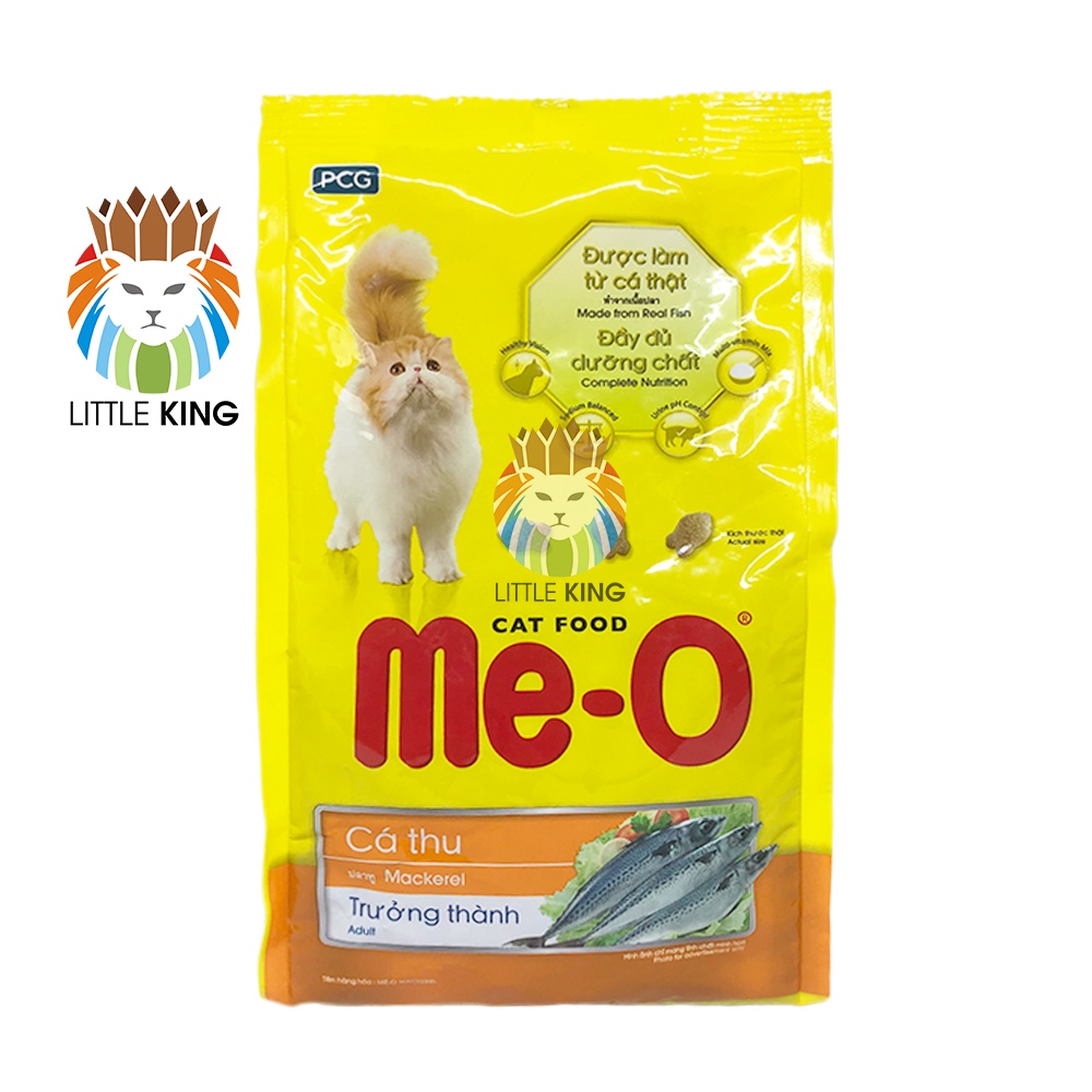 Combo 3 gói Thức ăn cho mèo lớn Me-o Adult gói 350gr, thức ăn hạt mèo giá rẻ Little King pet shop