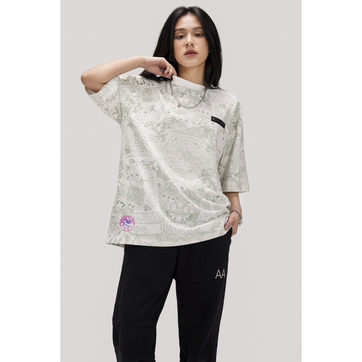 Áo Thun BOO Unisex Dáng Oversize In Tràn Pattern Nhiều Màu Sắc BOOLAAB Cá Tính Phối Patch Dính Trước Ngực