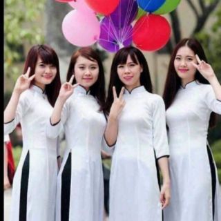 Áo Dài Lụa trắng