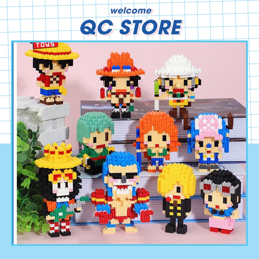 Mô Hình One Piece Mini Luffy Zoro Naruto Lắp Ráp Xếp Hình Anime Nhỏ Giá Rẻ Qc Store
