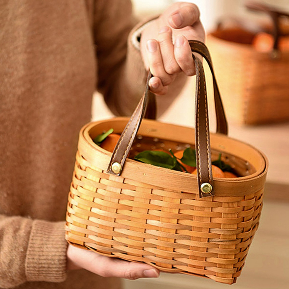 Giỏ Đựng Đồ Bằng Da PU Dệt Phong Cách Nhật Bản