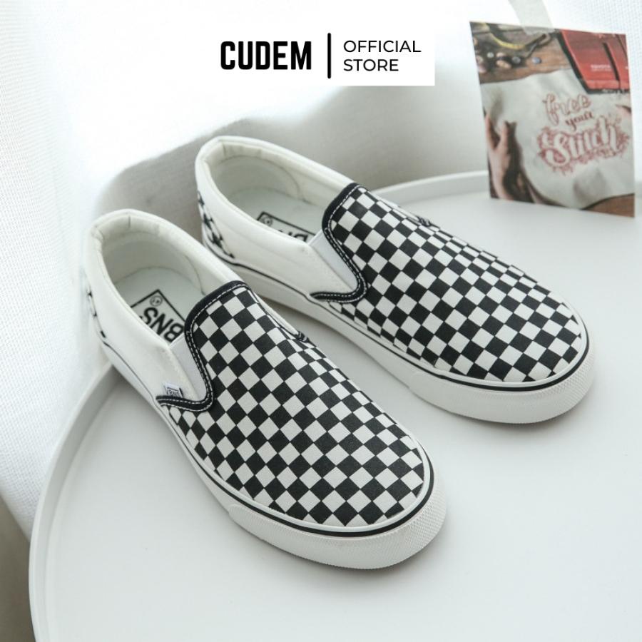 Giày van caro nam nữ, giày vải slip on chất liệu canvas dày dặn thoáng khí S33