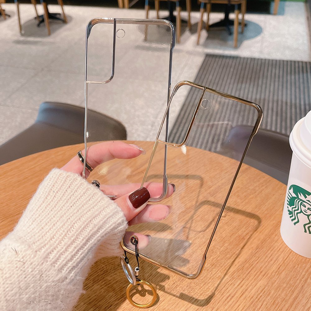 Ốp Điện Thoại PC Siêu Mỏng Không Viền Dọc Kèm Móc Treo Cho Samsung Galaxy S21 S22 Plus Note 20 Ultra S22