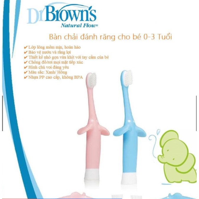 Bàn chải đánh răng Dr.Brown's hình con vật 0-4 tuổi