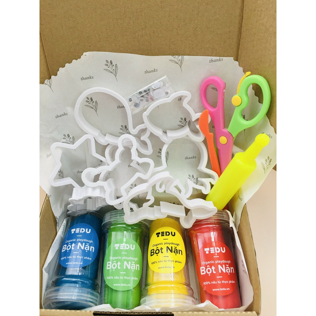 Combo bột nặn đất nặn an toàn TEDU quà tặng 179 - Chủ đề muôn thú