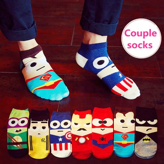 Vớ cotton họa tiết siêu anh hùng phong cách Hàn Quốc dễ thương