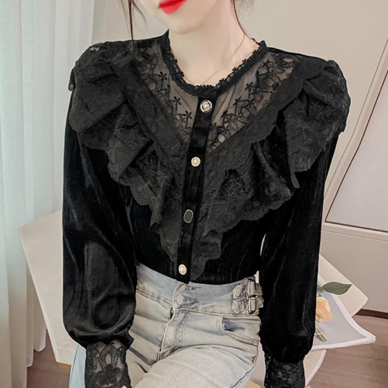 Áo Ren Tay Dài Phong Cách Thu Đông Mới 2022 Cho Nữ